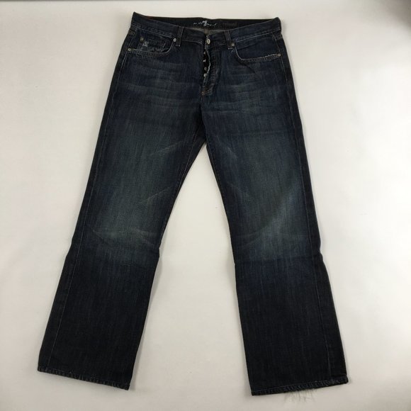 7 For All Mankind Relaxed Button Fly Jeans 36 - Picture 1 of 11